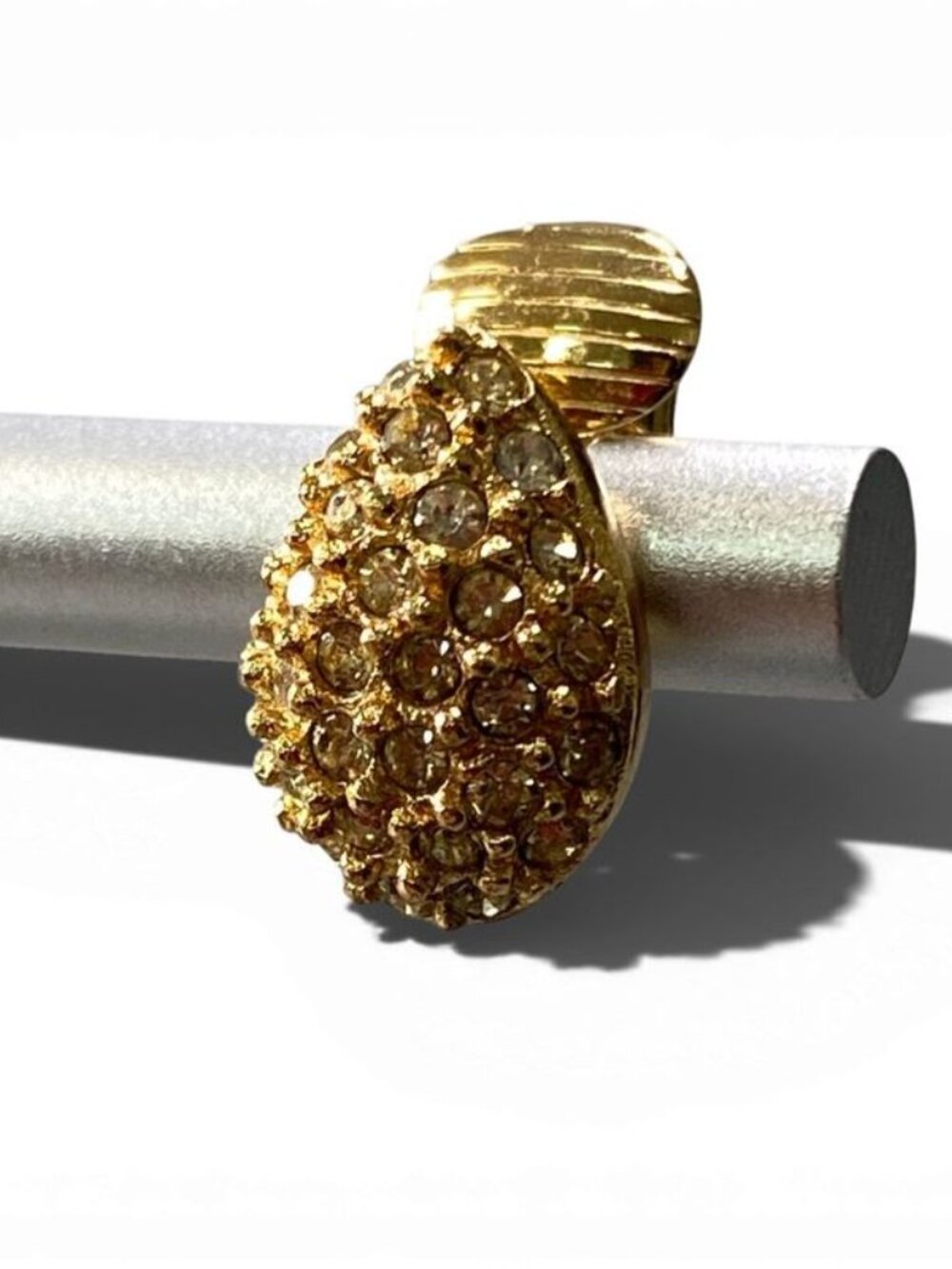 Dior C4 Drop Luxury Earrings Gold Rhinestone - Picture 4 of 7